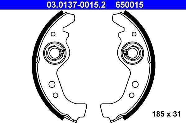 ATE - Remschoenen Set - Remschoenset - Voor Fiat, Seat, Abarth - Automatische Bijstelling