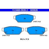 ATE Remblokkenset MITSUBISHI,PROTON 13.0460-5826.2 MB928314,MR205377,MR389569 MZ690343,X3516003