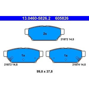 ATE Remblokkenset MITSUBISHI,PROTON 13.0460-5826.2 MB928314,MR205377,MR389569 MZ690343,X3516003