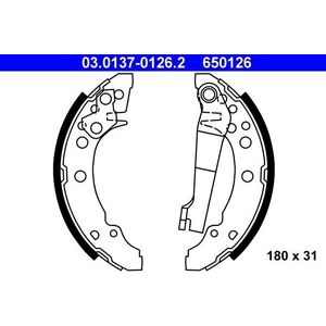 ATE - Remschoenen Set - Achteras - Met Hefboom - Voor VW, AUDI, SEAT
