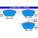 ATE - Remblokkenset - Set Assen - Vooras - Inclusief Slijtageindicator