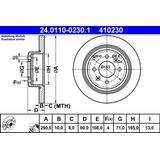 ATE - Remschijf - Remschijven - Gecoat - Achteras - Buitendiameter 290,5 mm