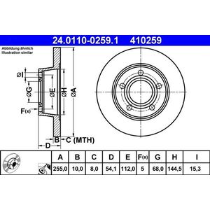 Audi - Remschijf - Achter - Gecoat - Buitendiameter 255 mm - Dikte 10 mm