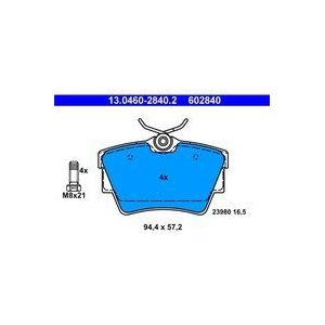 ATE - Remblokkenset - Set Assen - Voor OPEL, RENAULT, FIAT - Achteras