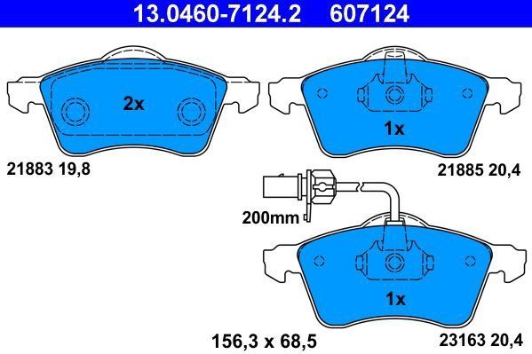 ATE - Remblokkenset - Set Assen - Remsysteem ATE - Vooras