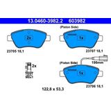 ATE - Remblokkenset - Set Assen - Vooras - Inclusief Slijtageindicator