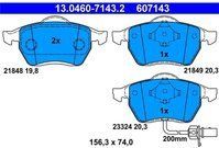 ATE - Remblokkenset - Set Assen - Vooras - Inclusief Slijtageindicator