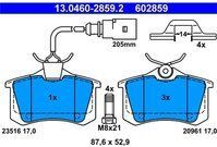 ATE - Remblokkenset - Set Assen - Inclusief Slijtageindicator - Voor VW, FORD, SEAT