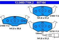 Remblokken Set - Skoda, Volkswagen - 4 Remblokken per As - Incl. Slijtage-indicator
