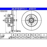 ATE - Remschijf - Remschijven - Gecoat - Voor voertuigen met ABS