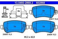 ATE - Remblokkenset - Set Assen - Achteras - Met Akoestische Slijtagewaarschuwing