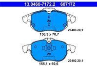 ATE - Remblokkenset - Set Assen - Vooras - Voor Remzadel Met Kunststof Zuiger
