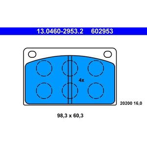 ATE Remblokkenset VOLVO 13.0460-2953.2 270163,271739,272566 272673,272779,272831,272867,272873