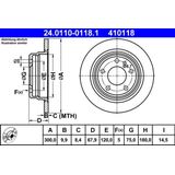 Ate - 24.0110-0118.1 - Remschijf - Achter - Bmw - Roestwerende Coating - 300 mm