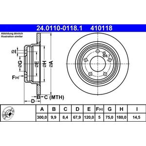 Ate - 24.0110-0118.1 - Remschijf - Achter - Bmw - Roestwerende Coating - 300 mm