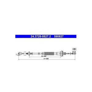 ATE Koppelingskabel PEUGEOT 24.3728-0827.2 2150Y6
