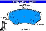ATE - Remblokkenset - Set Assen - Vooras - Voor Voertuigen Met en Zonder ABS