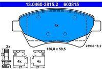 ATE - Remblokkenset - Set Assen - Vooras - Met Toebehoren - Remsysteem Bosch