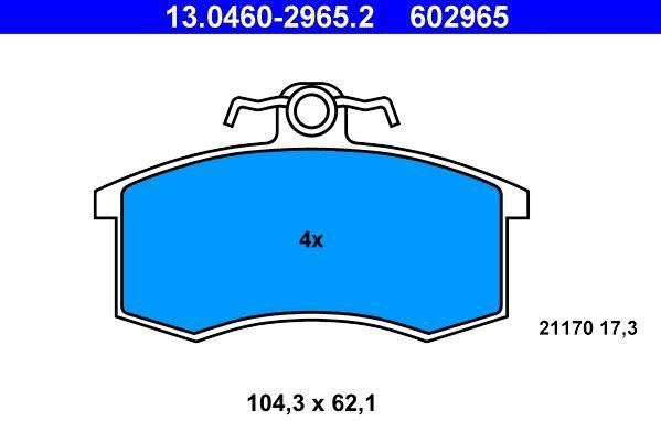 ATE Remblokkenset LADA 13.0460-2965.2 21083501080,21083501089,211003501089 21103501080,21103501089