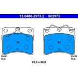 ATE - Remblokkenset - Set Assen - Vooras - 91,5 mm Breedte - 80 mm Hoogte - 18 mm Dikte