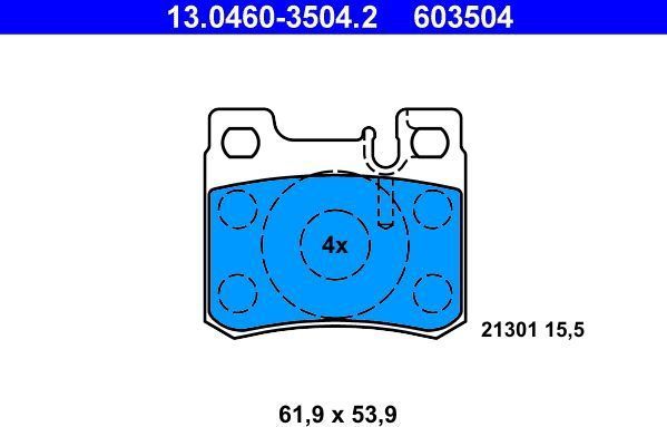 ATE Remblokkenset MERCEDES-BENZ 13.0460-3504.2 0024200120,A0024200020,A0024200120 0024200020