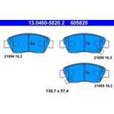 ATE - Remblokkenset - Vooras - Set assen - Met Akoestische Slijtagewaarschuwing