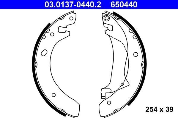 Remschoenset - Land Rover - Achter - 254 mm - 39 mm - Met Hefboom