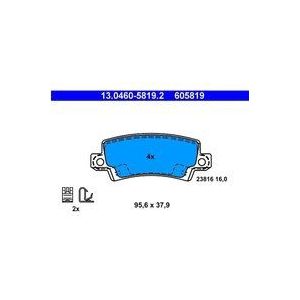 ATE - Remblokkenset - Achteras - Set assen - Met Akoestische Slijtagewaarschuwing