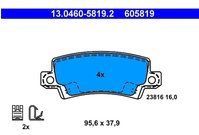 ATE - Remblokkenset - Achteras - Set assen - Met Akoestische Slijtagewaarschuwing