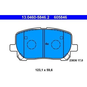 ATE - Remblokkenset - Vooras - Set assen - Remsysteem Akebono