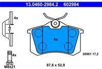 ATE - Remblokkenset - Set Assen - Achteras - Voor Voertuigen Met ABS