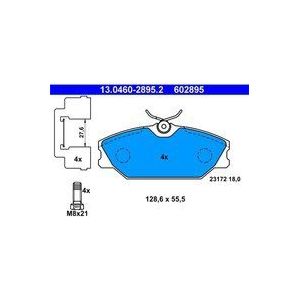 ATE - Remblokkenset - Set Assen - Vooras - RENAULT 13.0460-2895.2