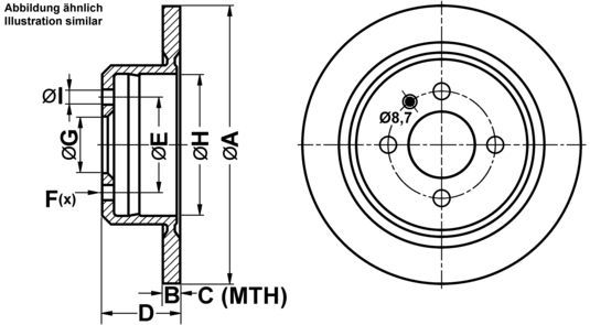 ATE - PowerDisc - Remschijf - Gecoat - Voor Voertuigen Met ABS - Achteras