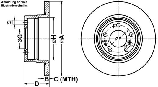 ATE - Remschijf - 324 mm - Achteras - Gecoat - BMW 24.0112-0132.1