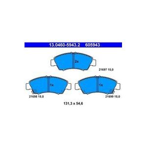 ATE - Remblokkenset - Vooras - Set assen - Met Akoestische Slijtagewaarschuwing