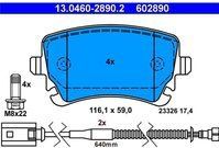 ATE - Remblokkenset - Set Assen - Achteras - Inclusief Slijtageindicator
