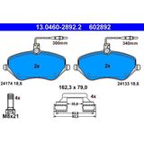 ATE - Remblokkenset - Set Assen - Vooras - Inclusief Slijtageindicator
