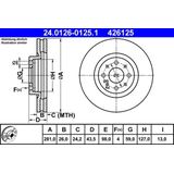 Alfa Romeo - Remschijf - Geventileerd - Buitendiameter 281 mm - Gecoat