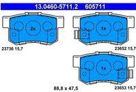 ATE - Remblokkenset - Achteras - Set assen - Met Akoestische Slijtagewaarschuwing