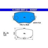 ATE Remblokkenset SUZUKI 13.0460-5857.2 5520065D31,5520065D50,5520077E00 5520065D10,5520065D11