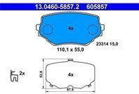 ATE Remblokkenset SUZUKI 13.0460-5857.2 5520065D50,5520077E00,5520065D10 5520065D11,5520065D31