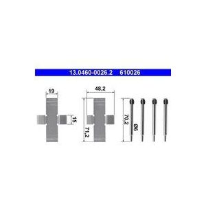 ATE Accessoireset, schijfremblok MERCEDES-BENZ 13.0460-0026.2 0004210291,0009910360,A0004210291 A0009910360