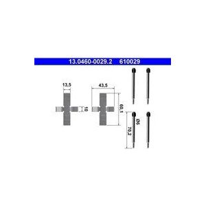 Accessoireset, Schijfremblok Alfa Romeo, Audi, Mercedes-Benz, Volkswagen Ate 13.0460-0029.2