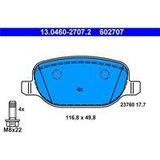 ATE - Remblokkenset - Set Assen - Achteras - Voor Voertuigen Met Elektrische Handrem