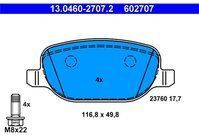 ATE - Remblokkenset - Set Assen - Achteras - Voor Voertuigen Met Elektrische Handrem