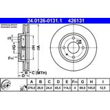 Mitsubishi - Ate 24.0126-0131.1 - Remschijf - Geventileerd - Gecoat - Buitendiameter 276 mm