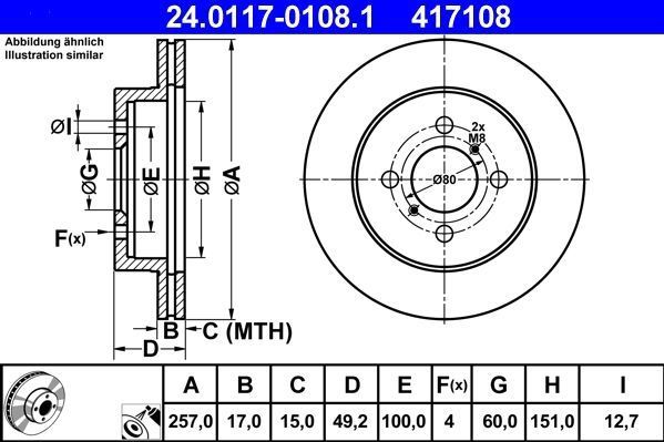 Suzuki - Remschijf - Geventileerd - Gecoat - Buitendiameter 257 mm - Voor