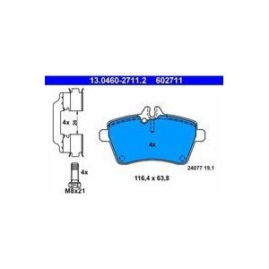 ATE - Remblokkenset - Vooras - Set assen - Geschikt voor MERCEDES-BENZ