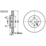 ATE - PowerDisc - Remschijf - Geventileerd - Vooras - Voor voertuigen met ABS