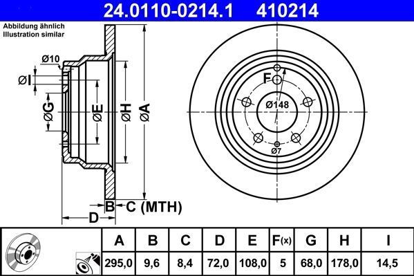 Volvo - Ate 24.0110-0214.1 - Remschijf - Achter - Gecoat - 295 mm